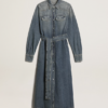 GOLDEN W'S CHEMISIER DRESS MEDIUM STONE WASHED DENIM - Imagen 3